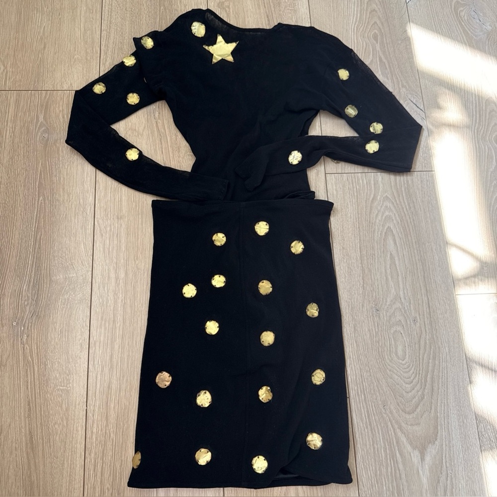 RARE Vintage 1970s Giorgio Di Sant'Angelo Mesh Bodysuit And Skirt Set